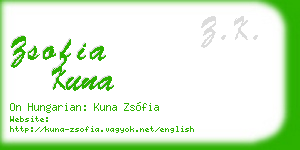 zsofia kuna business card